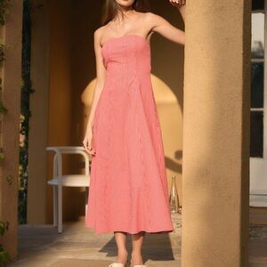 Elegant Pink Strapless Dress